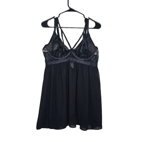 Torrid curve black lacey teddy studded lingerie chemise Plus size 1x sexy - Picture 1 of 6